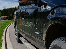 LiDAR and 360 degree imaging Mobile Mapping Truck sits after mapping the town of Rocky Mountain House, Alberta, Canada. Credit: Danno Peters